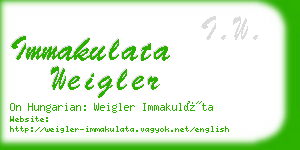 immakulata weigler business card